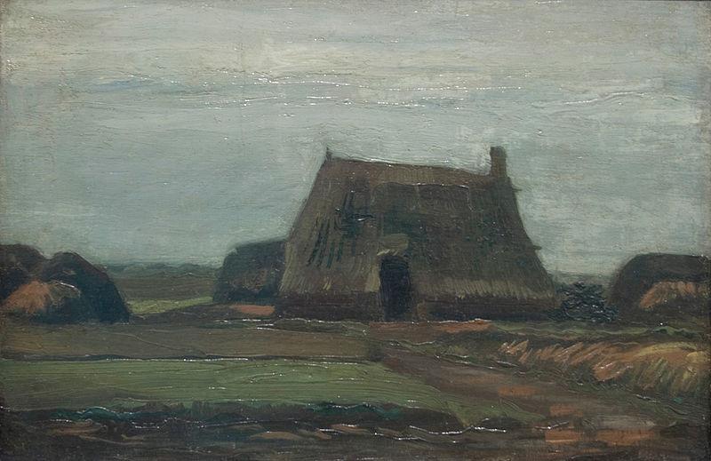 unknow artist vincent van gogh boederij met turfhopen 1883 oil painting picture